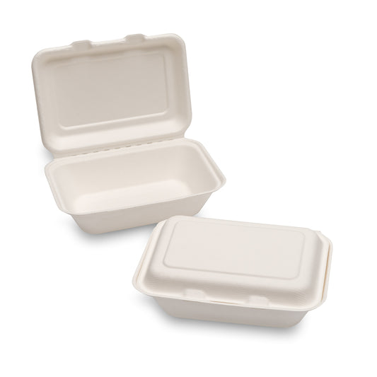7.5"x 5"x 2.5" White Moulded Fibre Clamshell Box