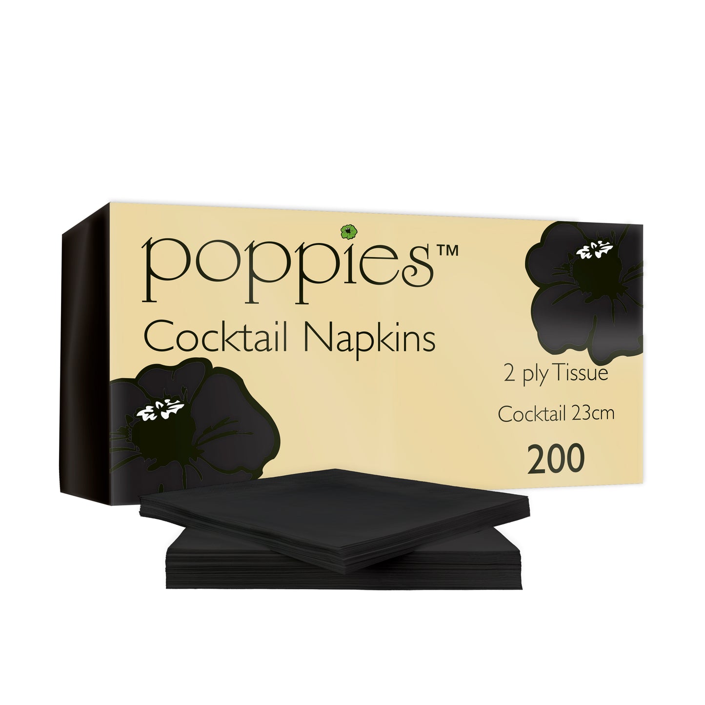 Cocktail Napkin 2ply 24cm Black
