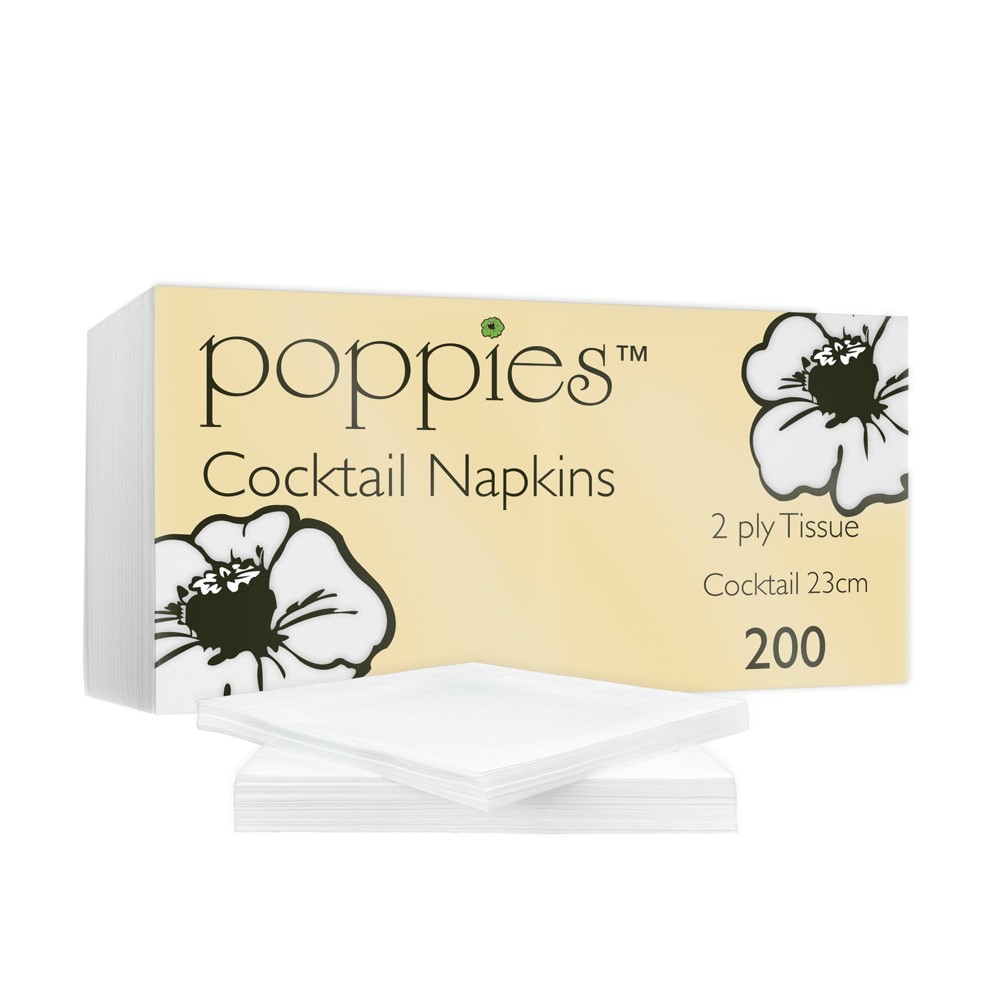 Cocktail Napkin 2ply 24cm White