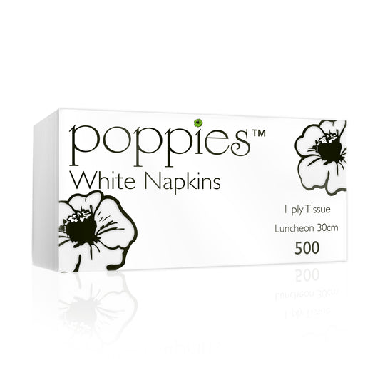 1ply White Napkins 30cm x 30cm