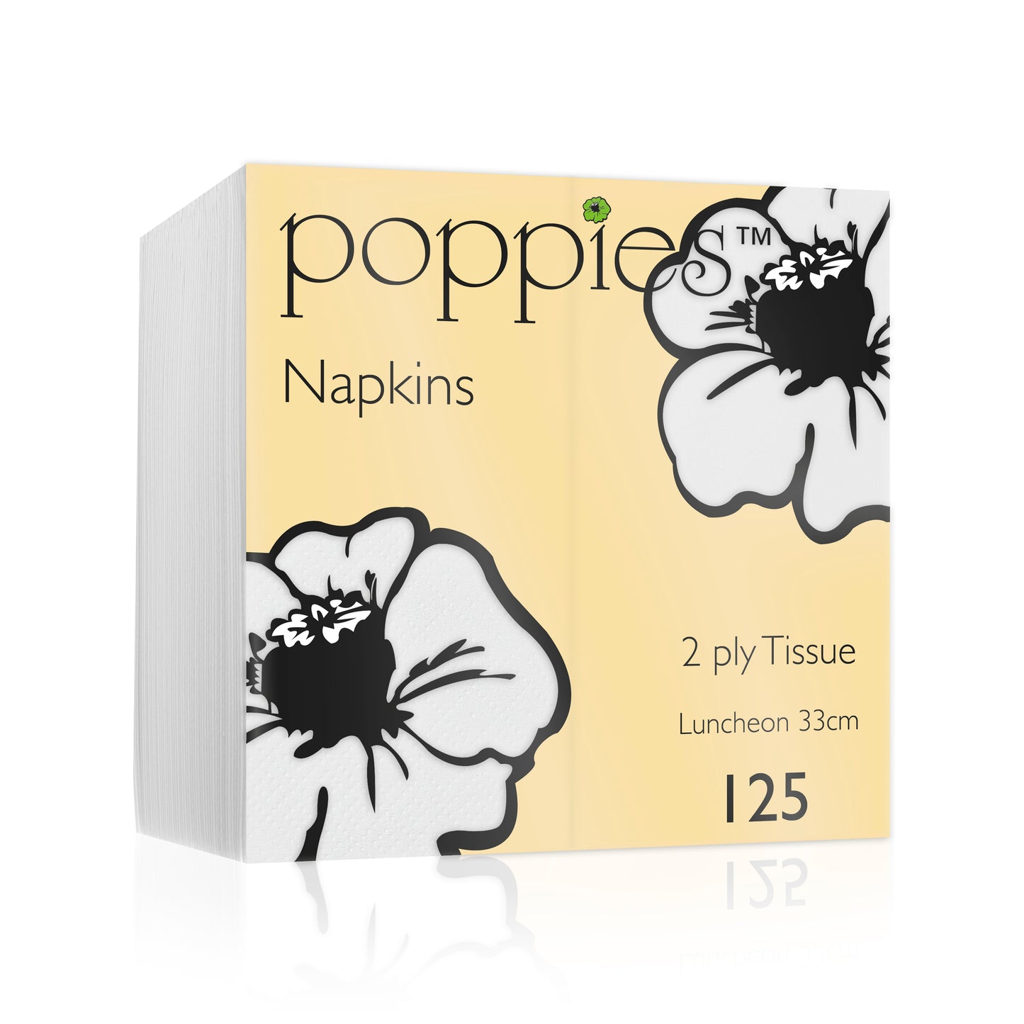 2Ply 33cm 4 Fold White Napkins
