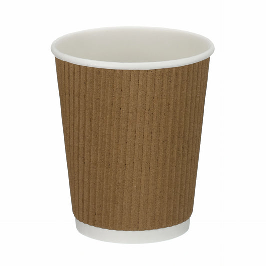 Triple Wall (Ripple) Hot Drink Cup (340ml/12oz) Brown
