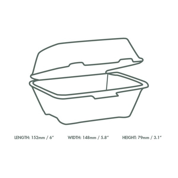 Vegware 6in bagasse burger box