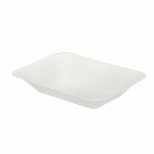 7" x 5" White Moulded Fibre Chip Tray