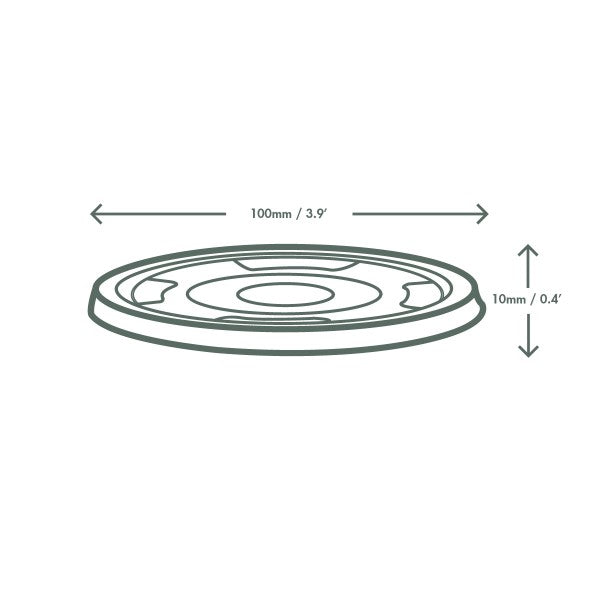 Vegware 96-Series PLA Flat Lid (No Hole) – 1,000 Lids