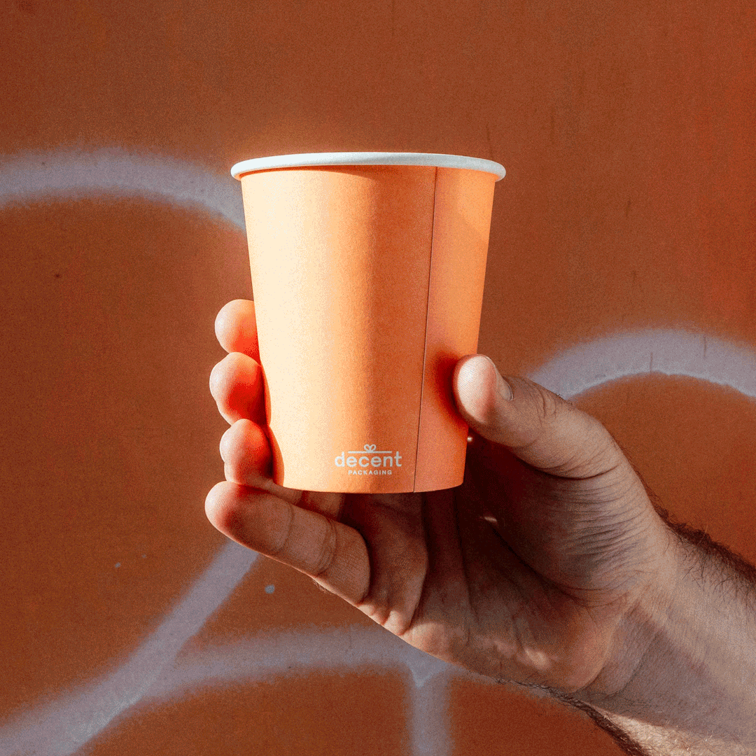 decent Hot Cup Single Wall 6oz – Sherbert Orange – 1,000 Cups