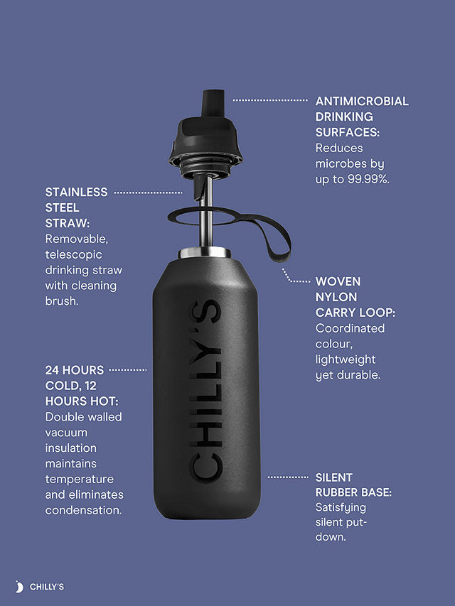 Chilly's Series 2 Granite Grey Flip Bottle (1L)