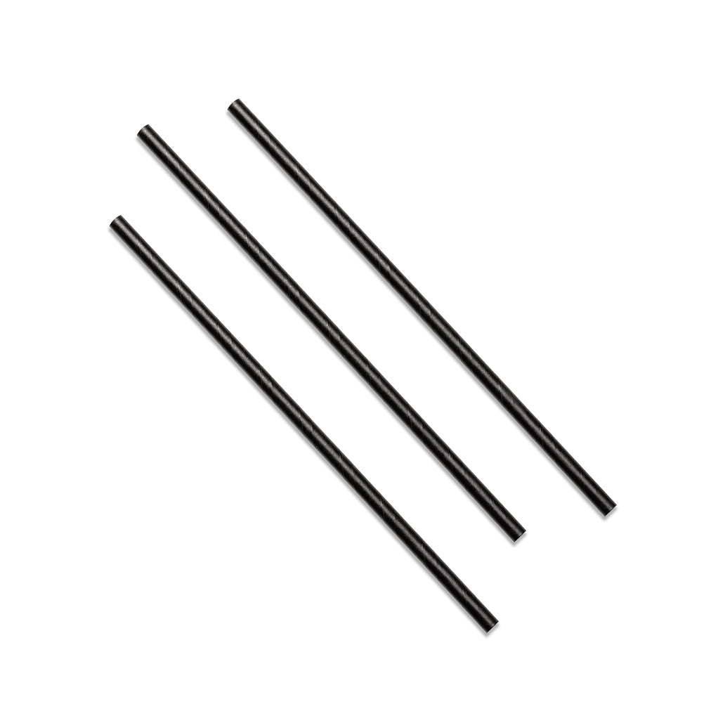 Straight Black Paper Straws
