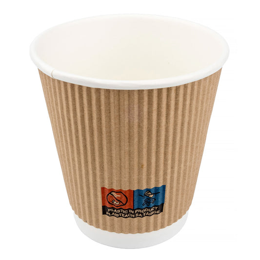 Triple Wall (Ripple) Hot Drink Cup (284ml / 10oz) Brown – 500 Cups