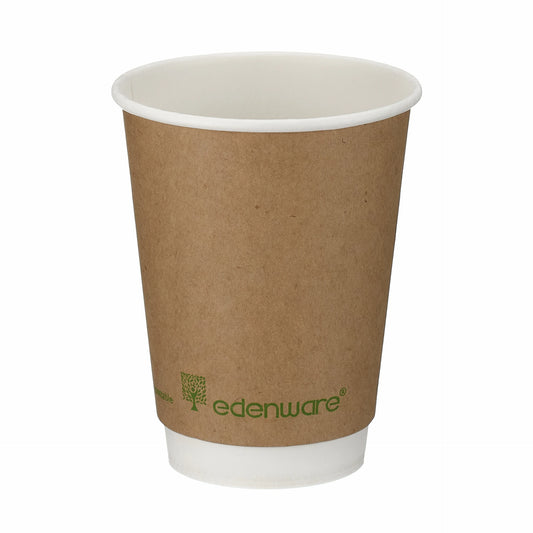 12oz Kraft Compostable Double Wall Hot Cup