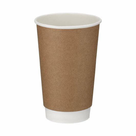 Double Wall Hot Drink Cup (453ml/16oz) Brown