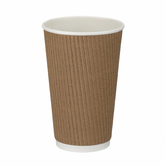 Triple Wall (Ripple) Hot Drink Cup (453ml/16oz) Brown