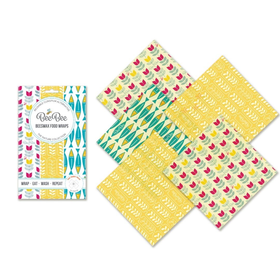 BeeBee & Leaf Beeswax Food Wraps (Nature - Teeny Pack of 5)