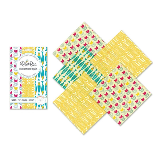 BeeBee & Leaf Beeswax Food Wraps (Nature - Teeny Pack of 5)