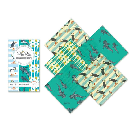 BeeBee & Leaf Beeswax Food Wraps (Ocean - Teeny Pack of 5)