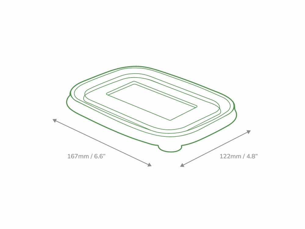 500/750/1000ml Clear PET Rectangular Deli Bowl Lid