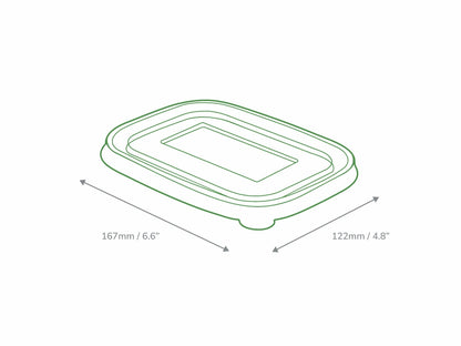 500/750/1000ml Clear PET Rectangular Deli Bowl Lid