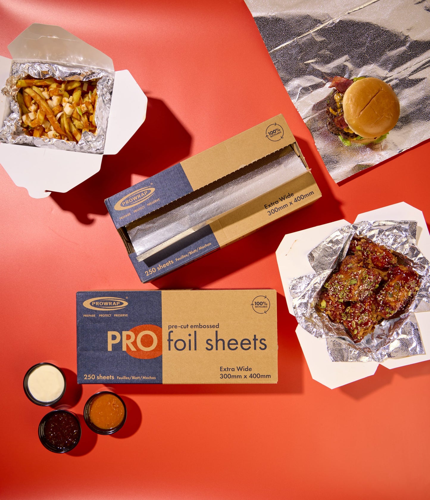 Prowrap 300mm x 400mm Pre-Cut Foil Sheets