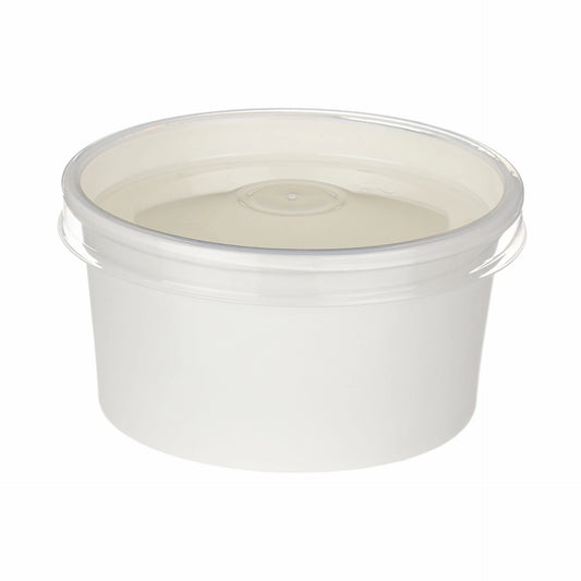 7oz White Paper Takeaway Portion Pot & Clear PP Lid