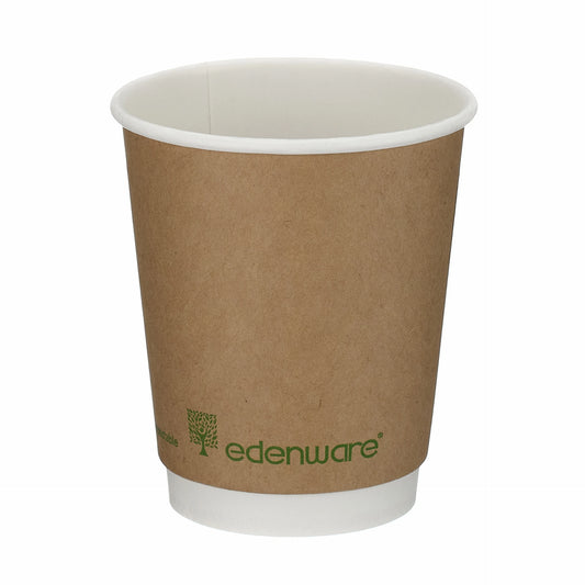 8oz Kraft Compostable Double Wall Hot Cup