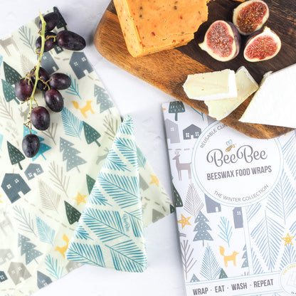 BeeBee & Leaf Beeswax Food Wraps (Winter - Pack of 5)