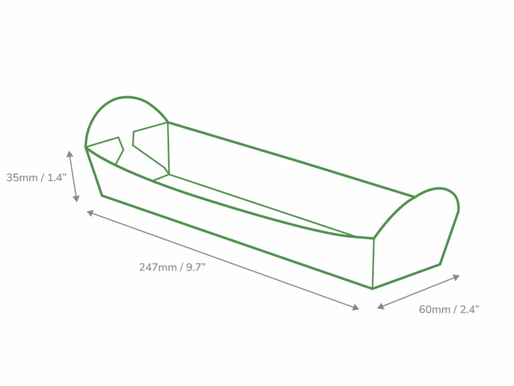 Black Folded Board Baguette Tray