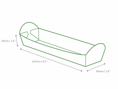Black Folded Board Baguette Tray