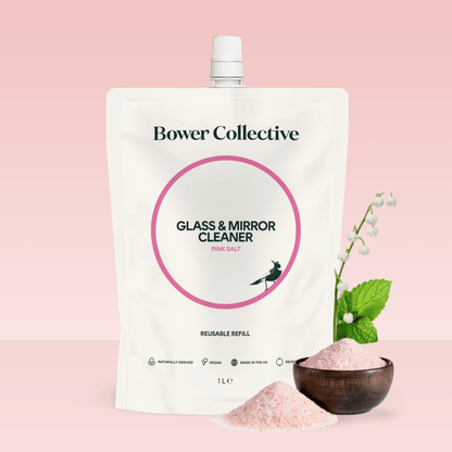 Bower Glass & Mirror Cleaner Refill – Pink Salt 1L