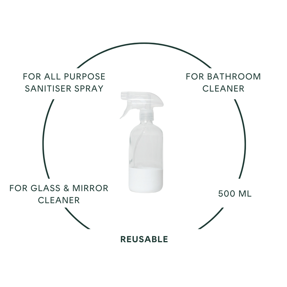 Bower Collective Reusable Glass Trigger Spray Dispensers (500ml)