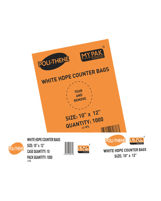 HDPE Pro-Thene Butchers Food Counter Bags 10x12" White