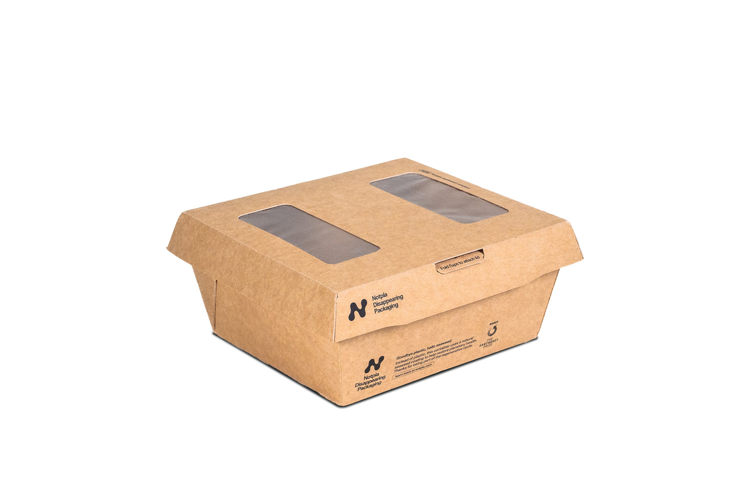 Notpla SeaView Salad Box Lid - 6x5" (fits Clip & Close Food Box - 800ml)