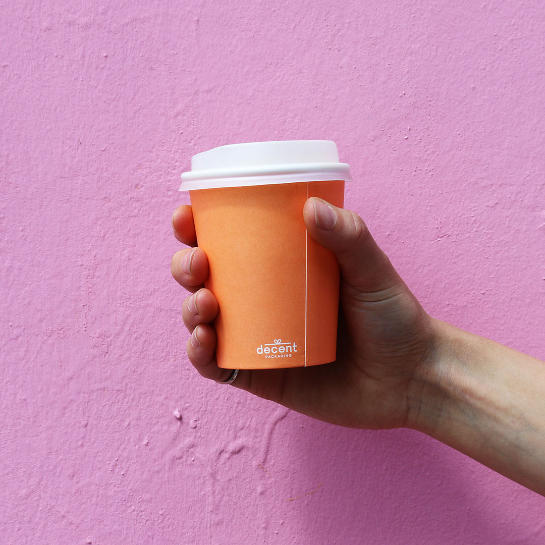 decent Hot Cup Single Wall 12oz – Sherbert Orange – 1,000 Cups