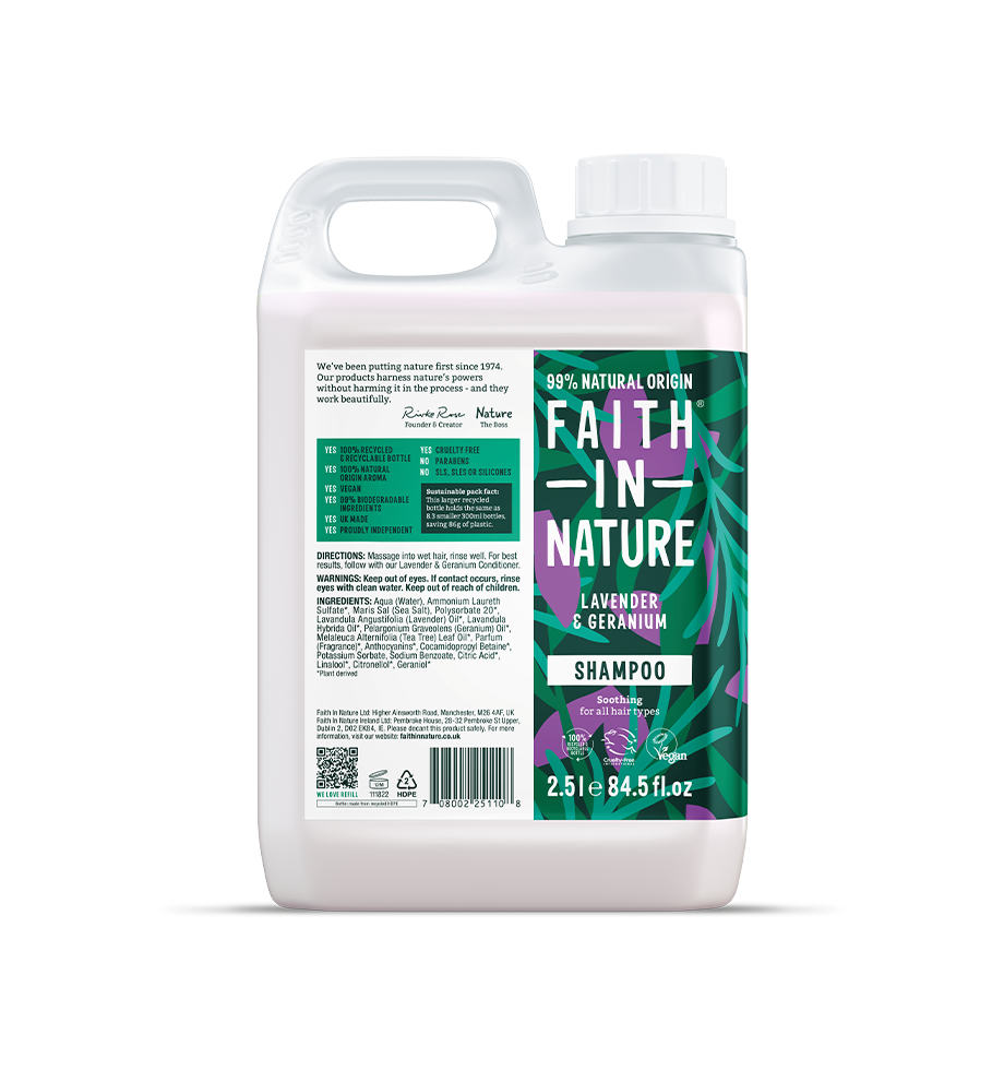 Faith in Nature Shampoo 2.5L Refills