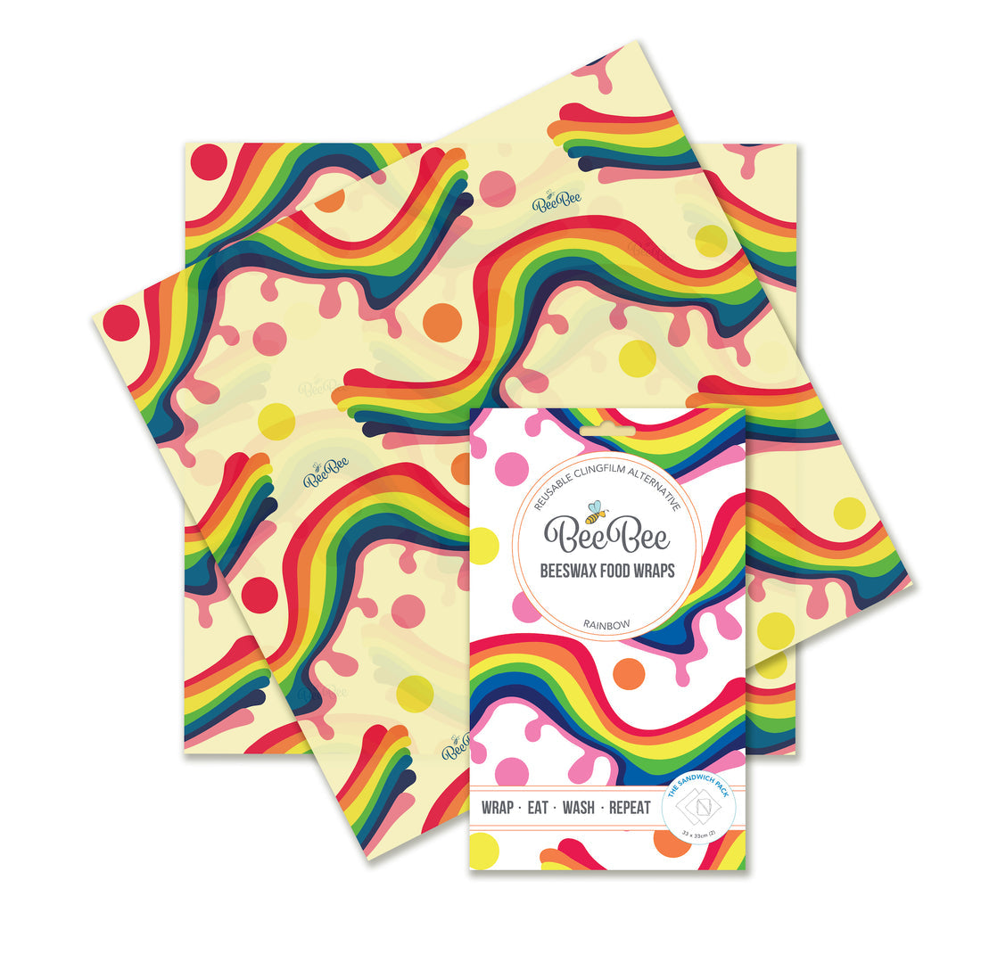 BeeBee & Leaf Beeswax Sandwich Wraps (Rainbow)