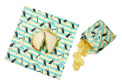 BeeBee & Leaf Beeswax Sandwich Wraps (Puffins)