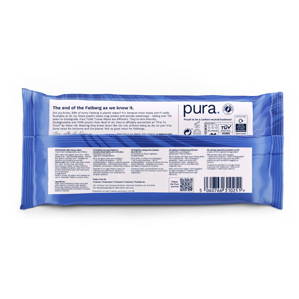 Pura Flushable Toilet Tissue Wipes