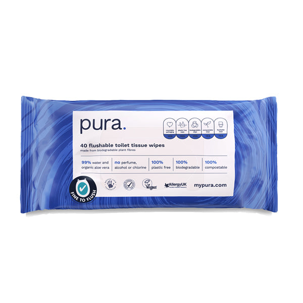 Pura Flushable Toilet Tissue Wipes