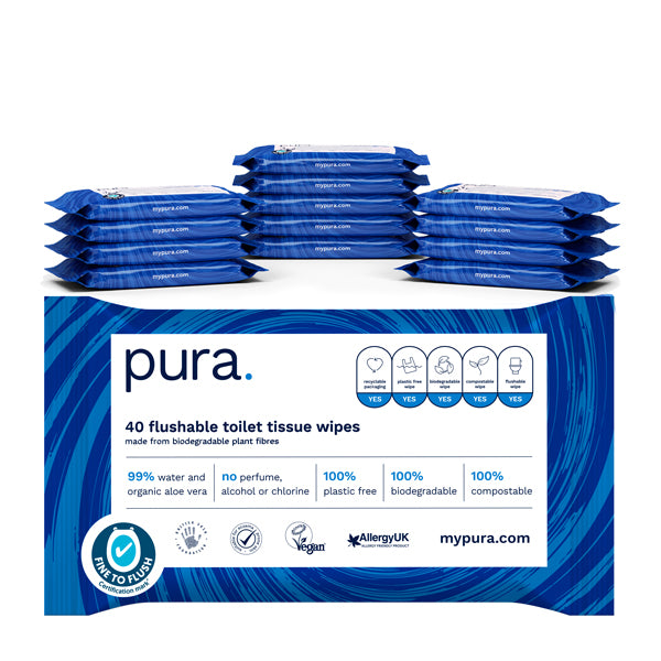 Pura Flushable Toilet Tissue Wipes