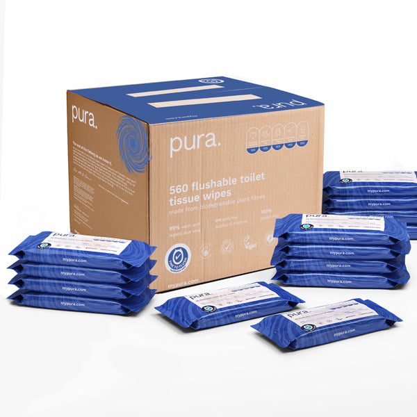 Pura Flushable Toilet Tissue Wipes