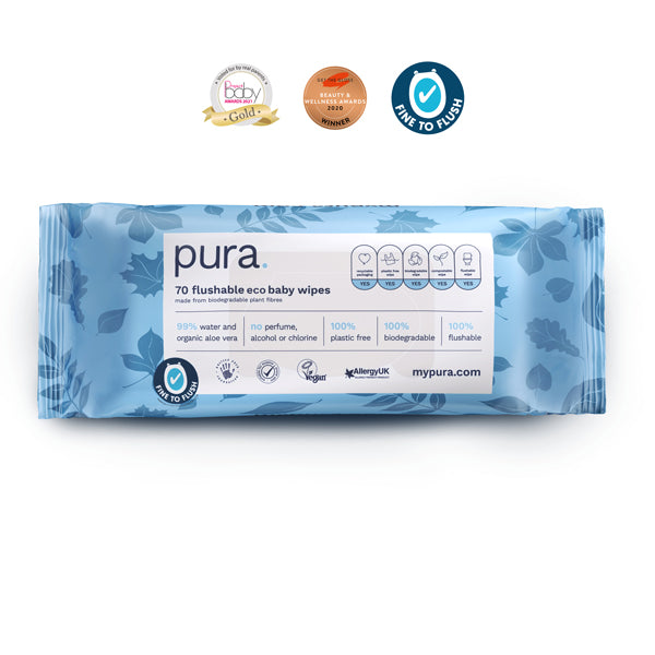 Pura Flushable Eco Baby Wipes