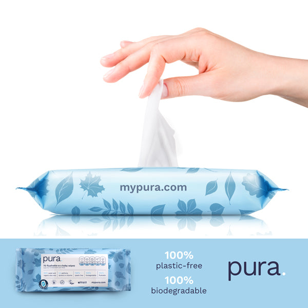 Pura Flushable Eco Baby Wipes