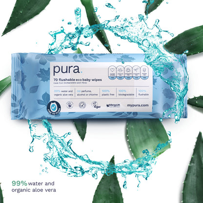 Pura Flushable Eco Baby Wipes