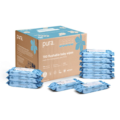 Pura Flushable Eco Baby Wipes