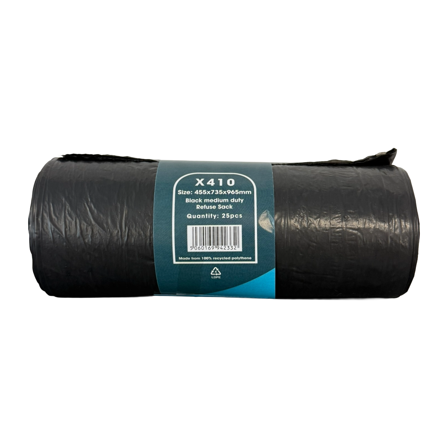 Black Medium Duty Bin Bags On A Roll 90L