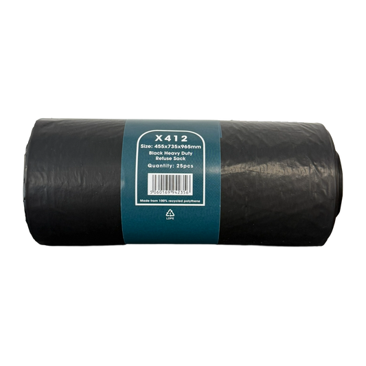 Black Heavy Duty Bin Bags On A Roll 90L