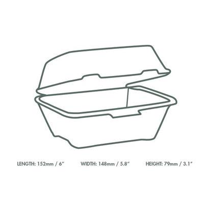 Vegware 6in bagasse burger box