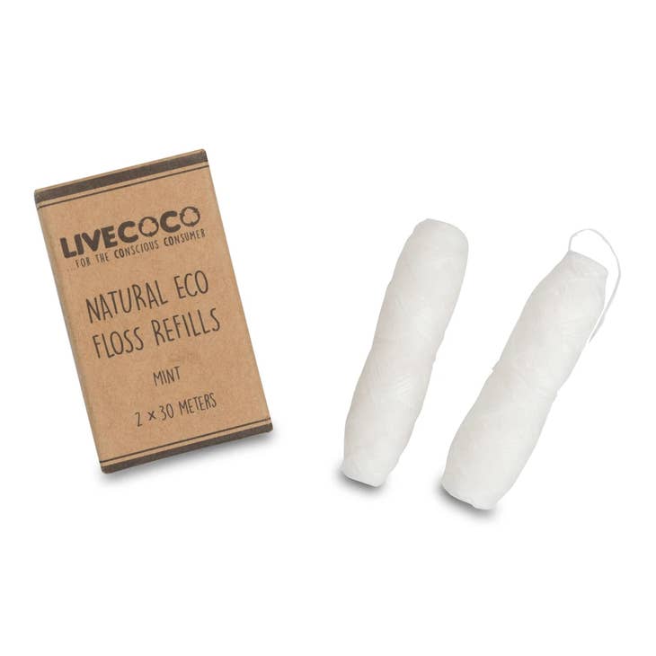 LiveCoco Natural Eco Floss Refills - Fresh Mint Flavour