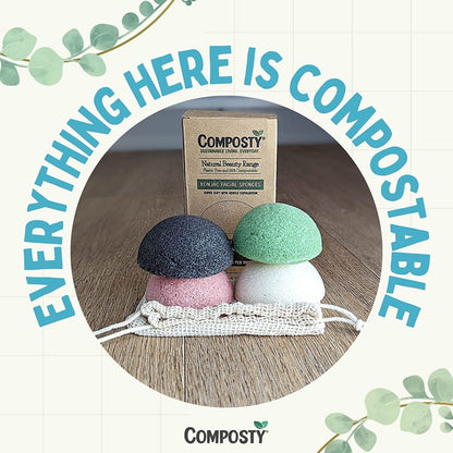 Composty Super Soft Konjac Facial Sponges - 4 Pack