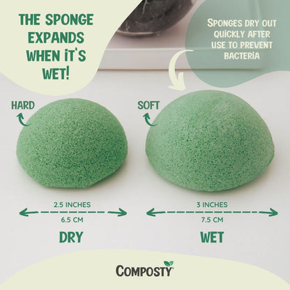 Composty Super Soft Konjac Facial Sponges - 4 Pack