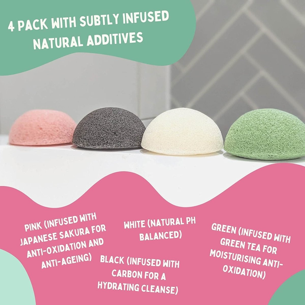 Composty Super Soft Konjac Facial Sponges - 4 Pack